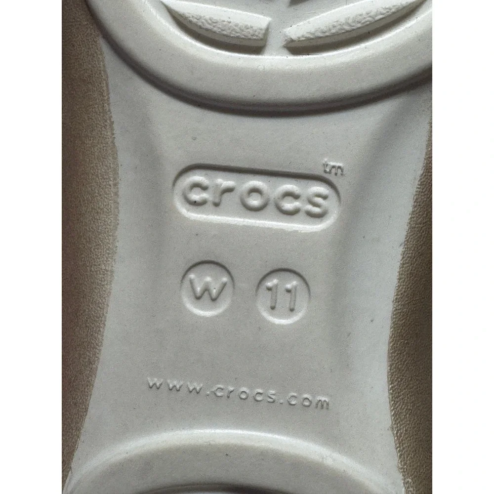 Crocs Sloane Flats Womens 11 Gold Metallic Square Toe Ballet Core Chic